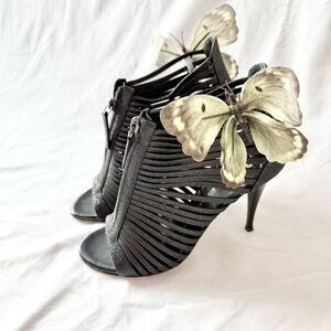 Giuseppe ZANOTTI heels sandals shoes butterfly orchid size 36 6 Y2K slingback